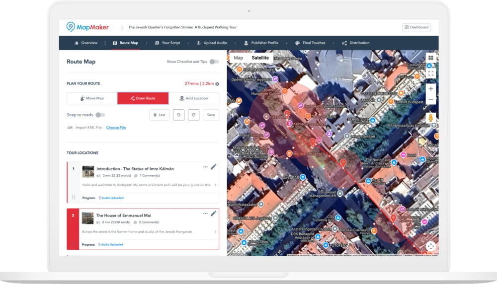 Mapmaker editor on a MacBook