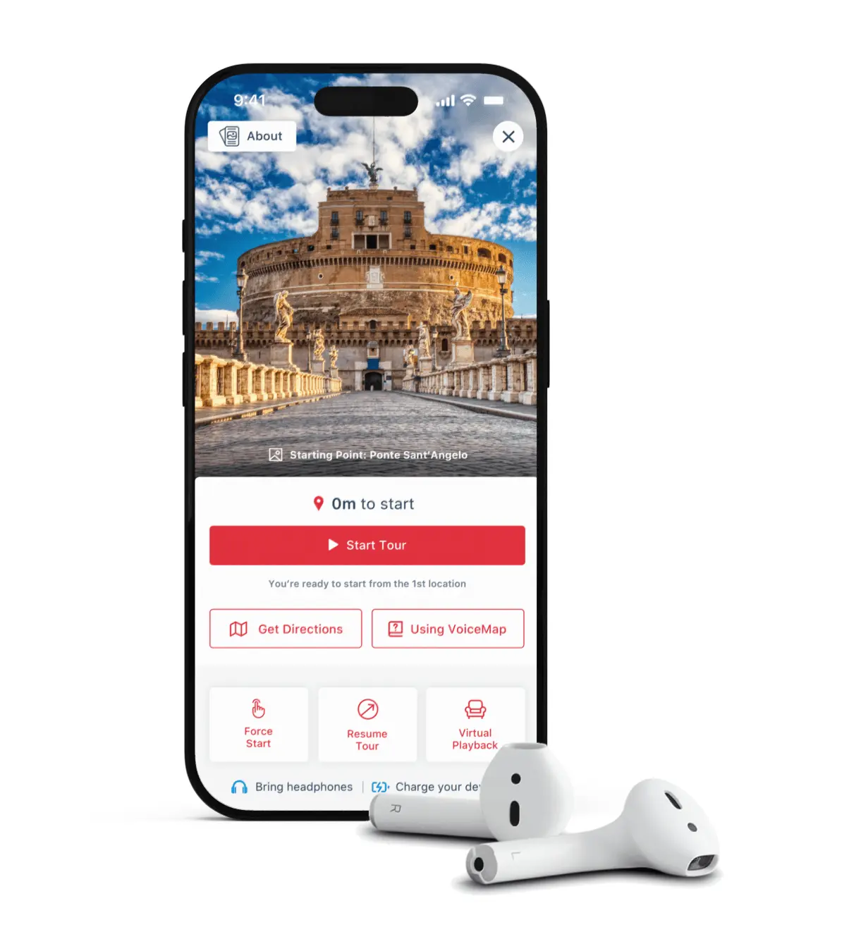 VoiceMap iPhone app showing an audio tour