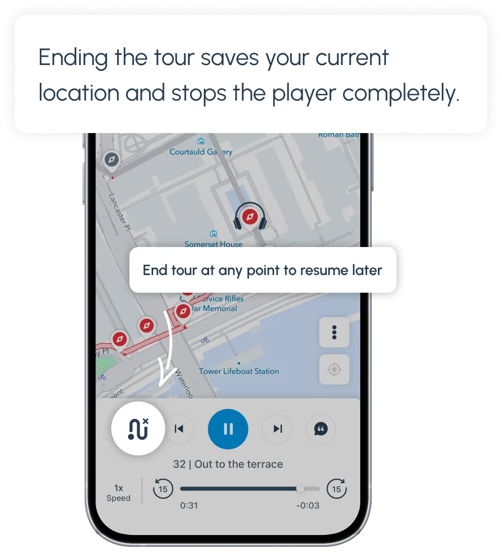 Turning on numbered locations in the VoiceMap app map settings